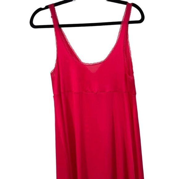 Vintage Hot Pink Long Nylon Lingerie Slip - Picture 5 of 10